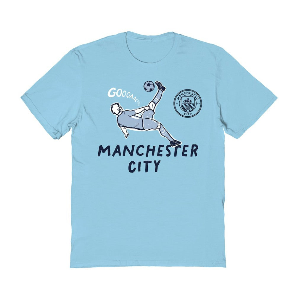 Manchester City Vive La Fete Women's Chilena Style T-Shirt Light Blue shop