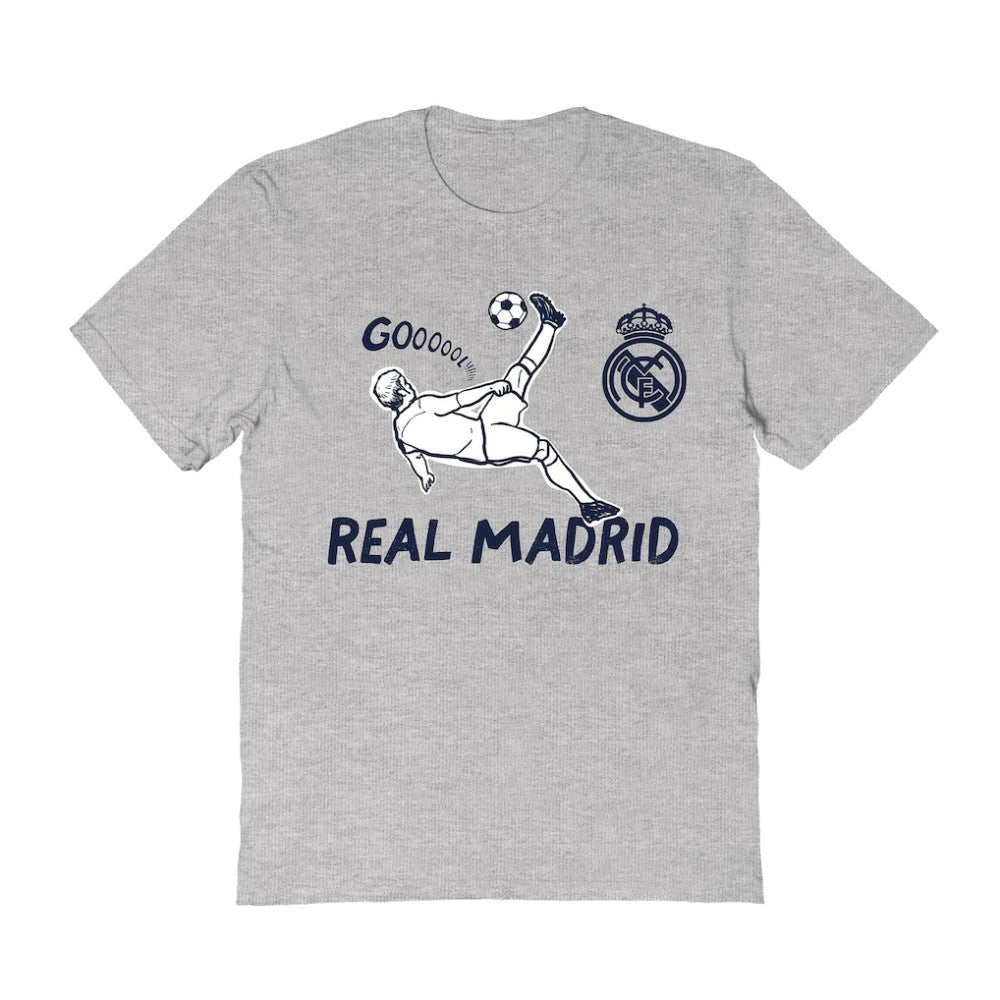 Real Madrid Vive La Fete Women's Chilena Style T-Shirt Gray shop