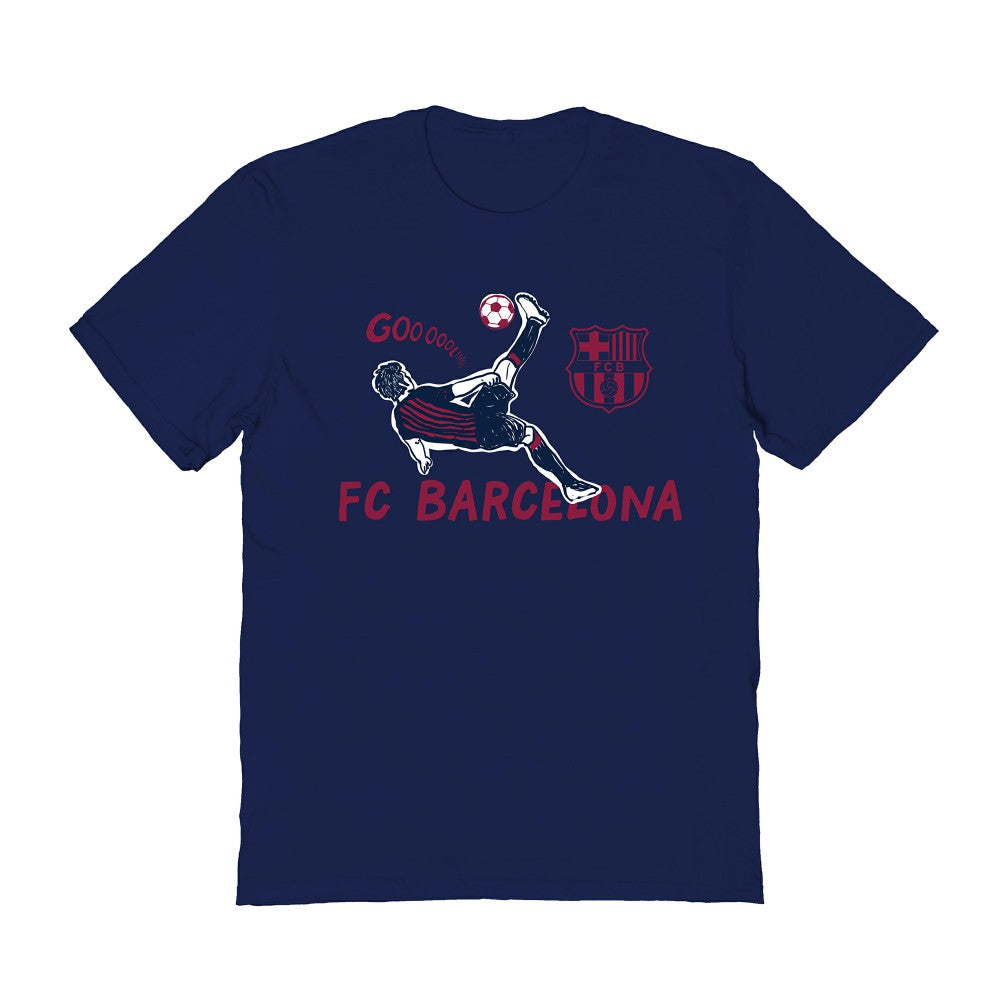 Barcelona Vive La Fete Women's Chilena Style T-Shirt Navy