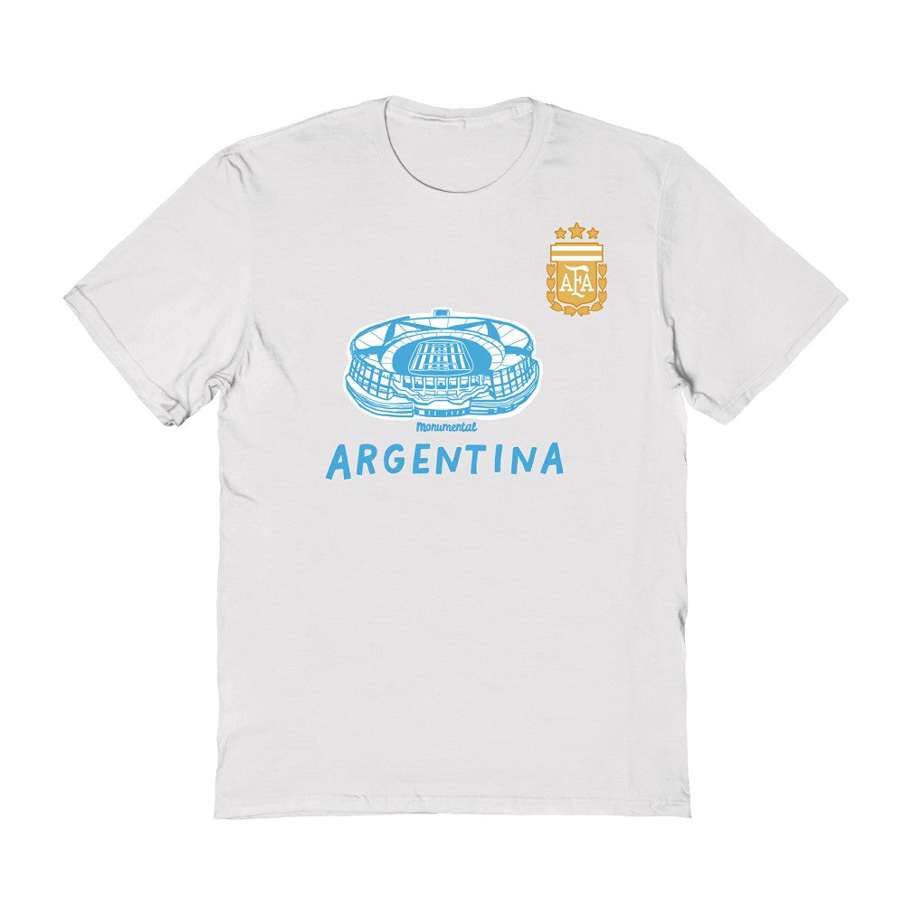 Argentina National Team Vive La Fete Women's Stadium Style T-Shirt White sale