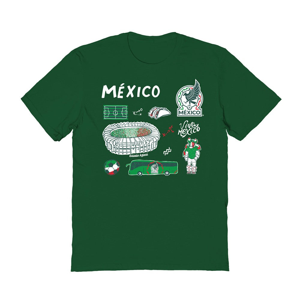 Mexico National Team Vive La Fete Women's Impressions Icons T-Shirt Green shop