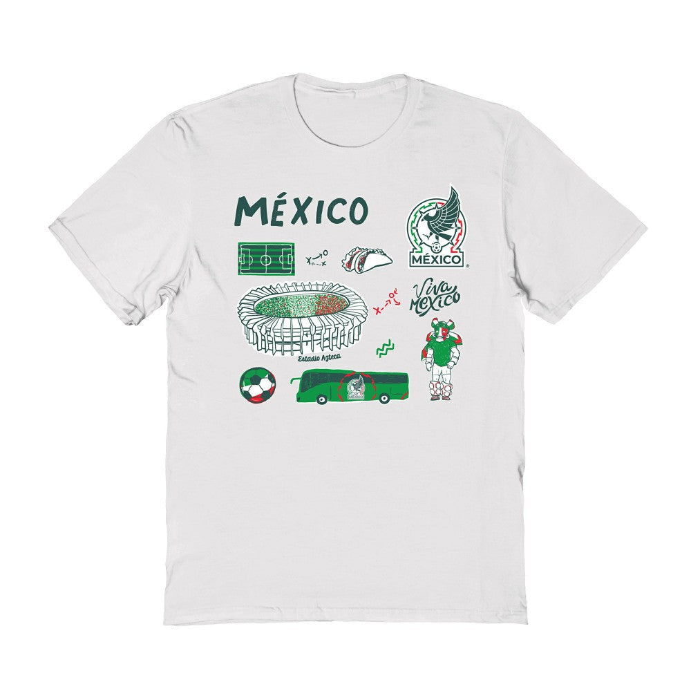 Mexico National Team Vive La Fete Women's Impressions Icons T-Shirt White shop