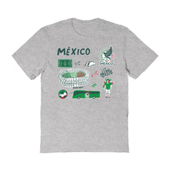 Mexico National Team Vive La Fete Women's Impressions Icons T-Shirt Gray sale