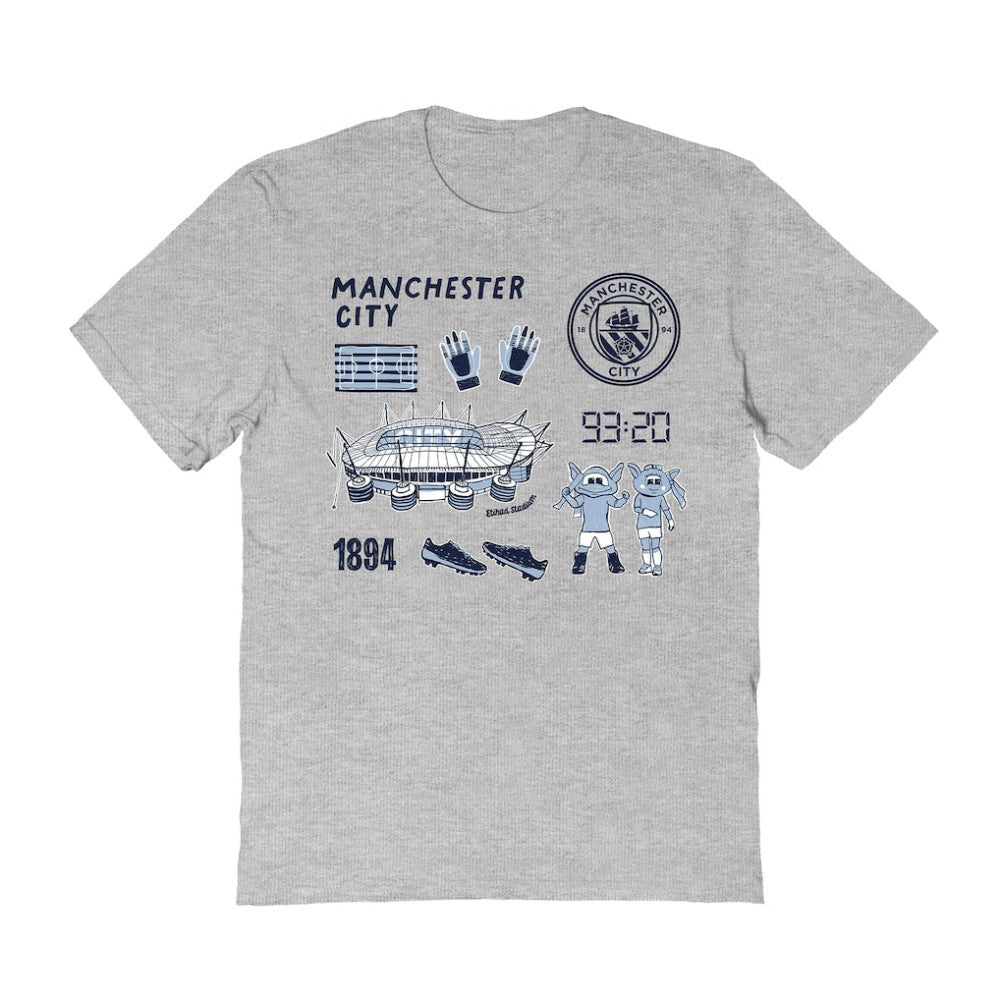 Manchester City Vive La Fete Women's Impressions Icons T-Shirt Gray