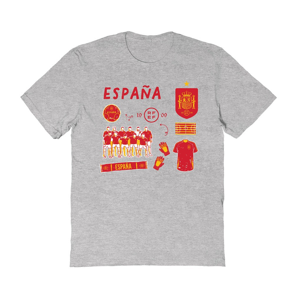 Spain National Team Vive La Fete Women's Impressions Icons T-Shirt Gray