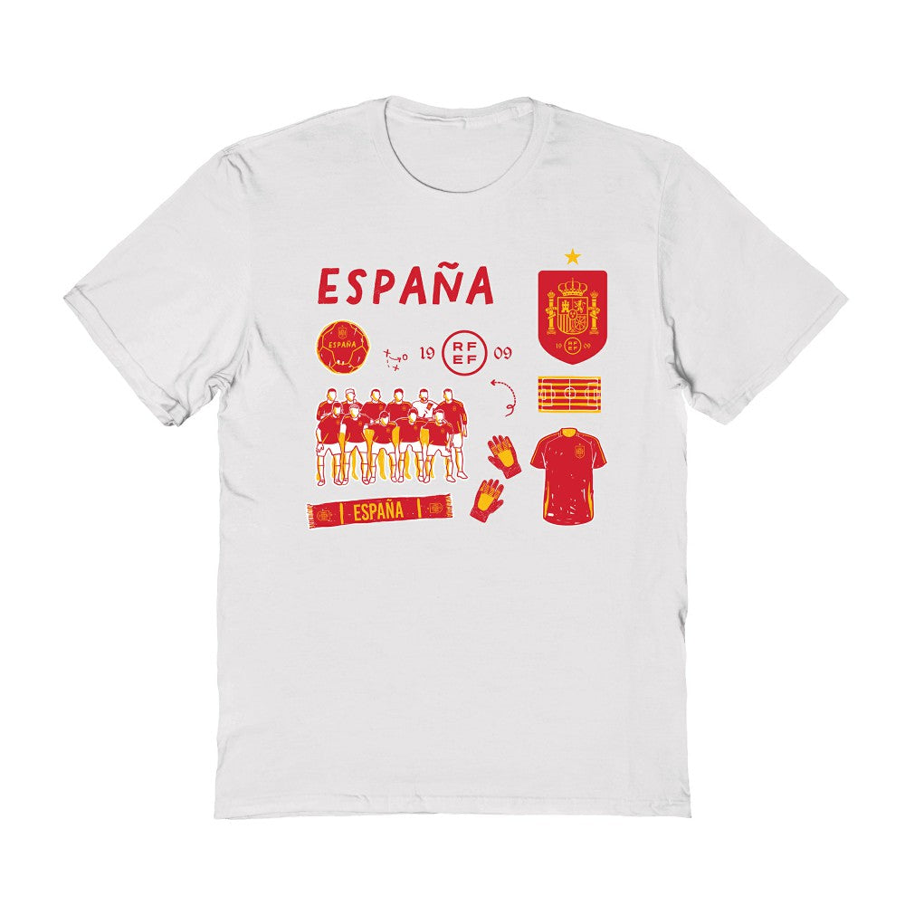 Spain National Team Vive La Fete Women's Impressions Icons T-Shirt White sale