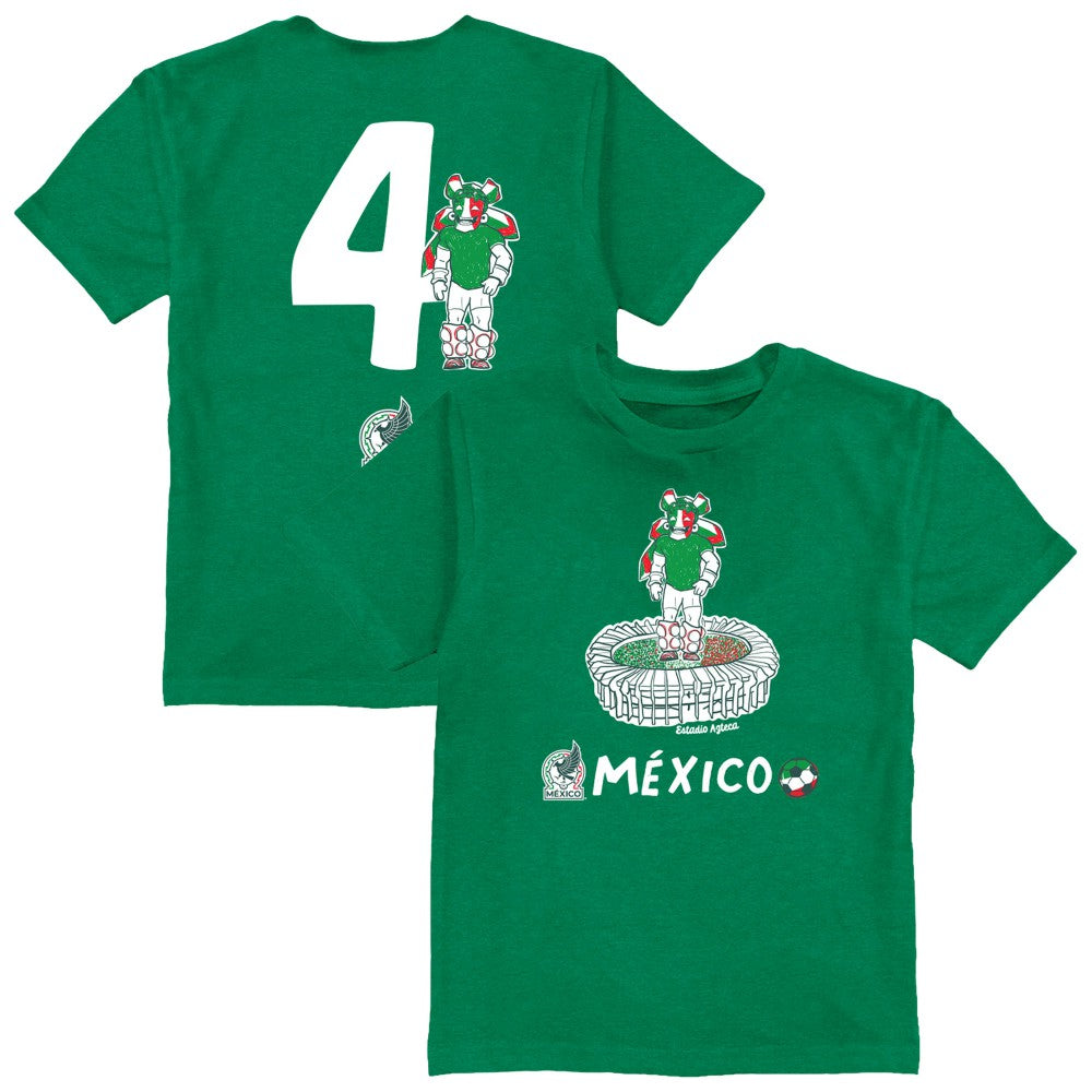 Edson Álvarez Mexico National Team Vive La Fete Youth Player Name & Number Stadium Style T-Shirt Green sale