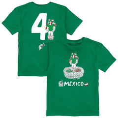 Edson Álvarez Mexico National Team Vive La Fete Youth Player Name & Number Stadium Style T-Shirt Green sale