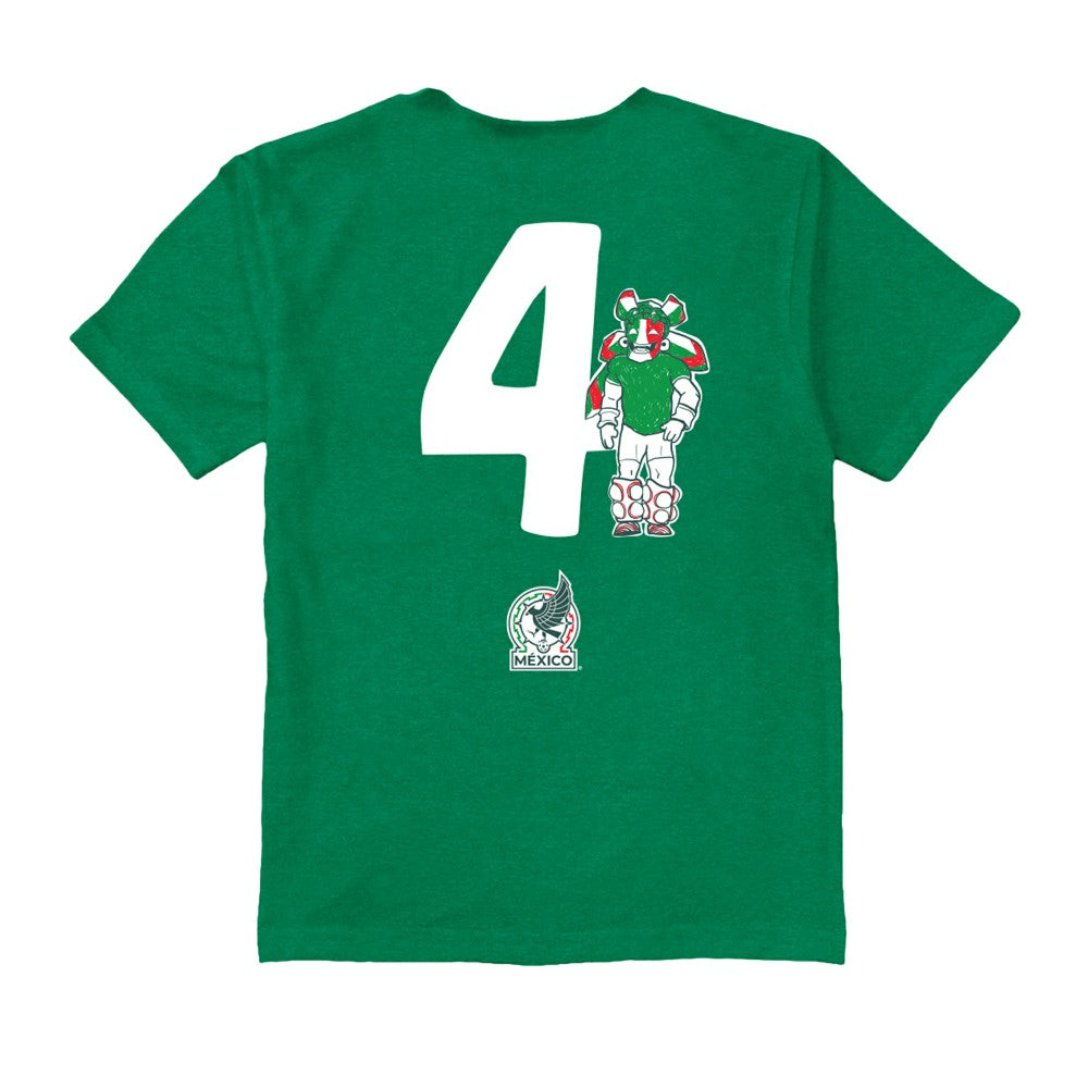 Edson Álvarez Mexico National Team Vive La Fete Youth Player Name & Number Stadium Style T-Shirt Green sale