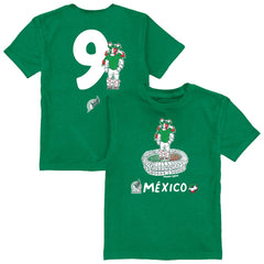 Raúl Jiménez Mexico National Team Vive La Fete Youth Player Name & Number Stadium Style T-Shirt Green