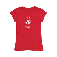 France National Team Vive La Fete Girls Youth Color Badge Fitted T-Shirt Red