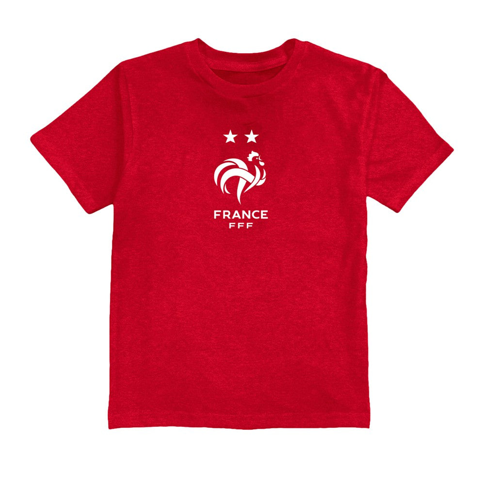 France National Team Vive La Fete Youth Color Badge T-Shirt Red shop