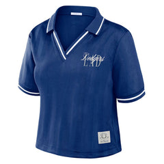 Los Angeles Dodgers WEAR by Erin Andrews Women's Cropped Polo - Royal