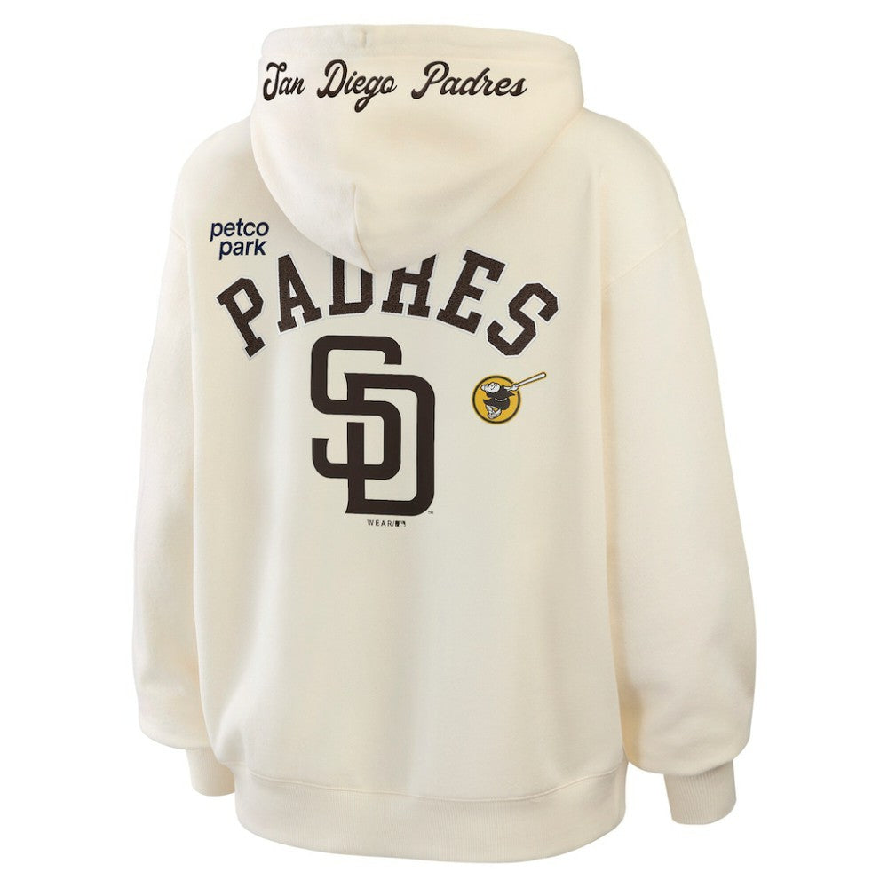 San Diego Padres WEAR by Erin Andrews Women's Full-Zip Hoodie - Cream Hoodies