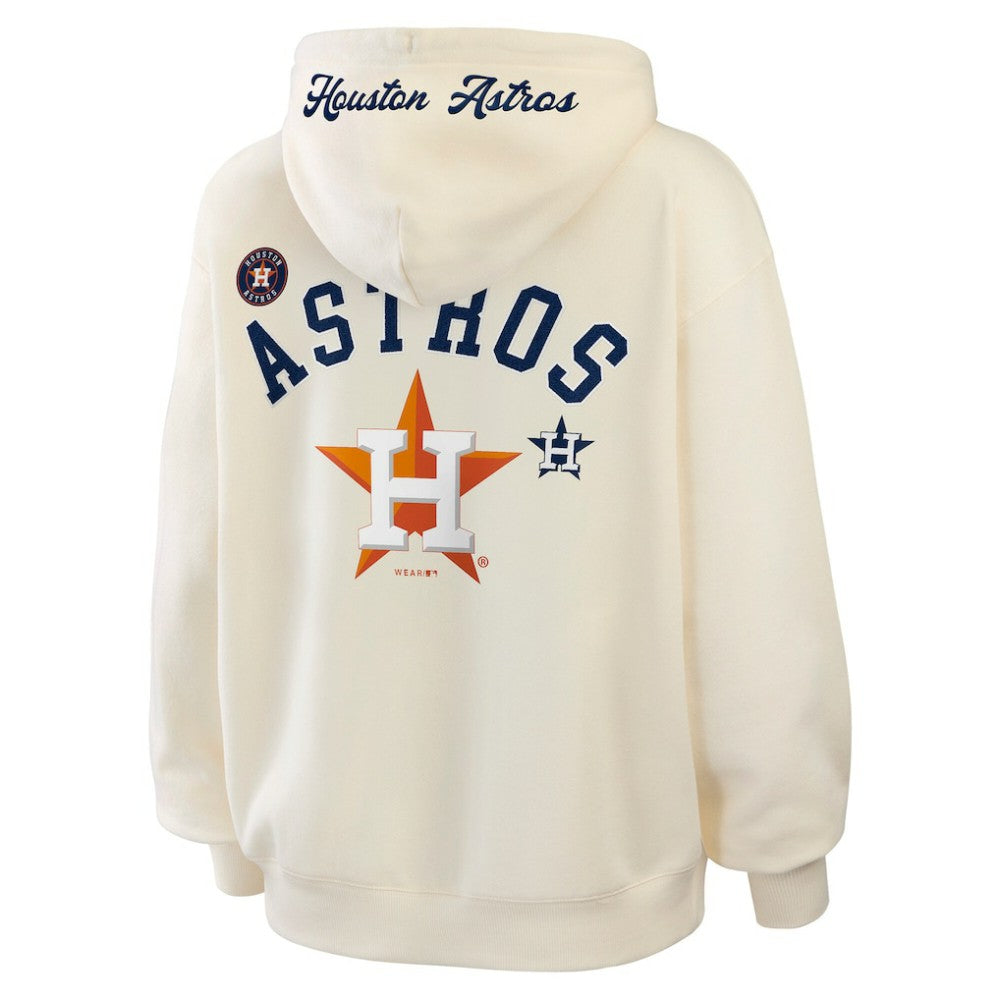 Houston Astros WEAR by Erin Andrews Women's Full-Zip Hoodie - Cream Hoodies