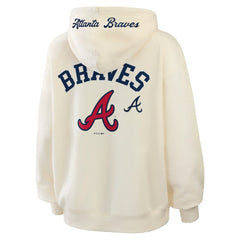 Atlanta Braves WEAR by Erin Andrews Women's Full-Zip Hoodie - Cream Hoodies