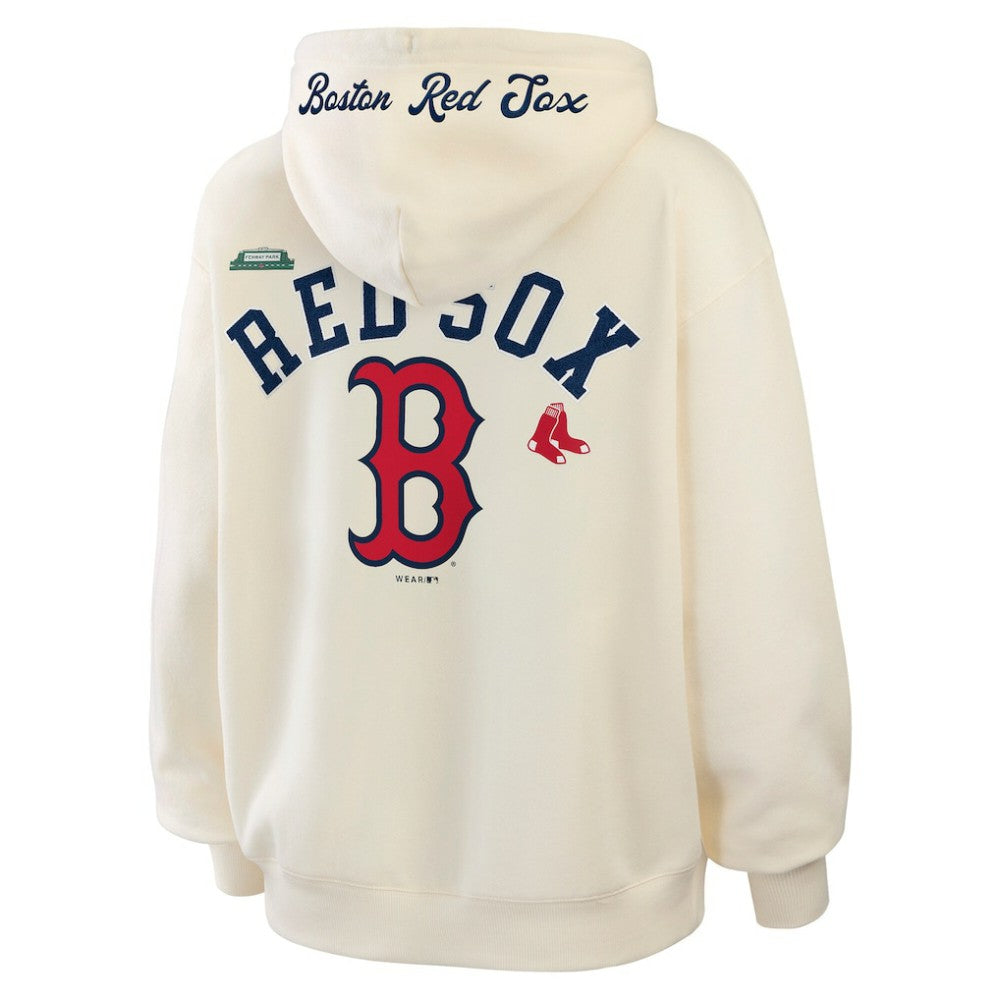 Boston Red Sox WEAR by Erin Andrews Women's Full-Zip Hoodie - Cream Hoodies