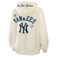 New York Yankees WEAR by Erin Andrews Women's Full-Zip Hoodie - Cream Hoodies
