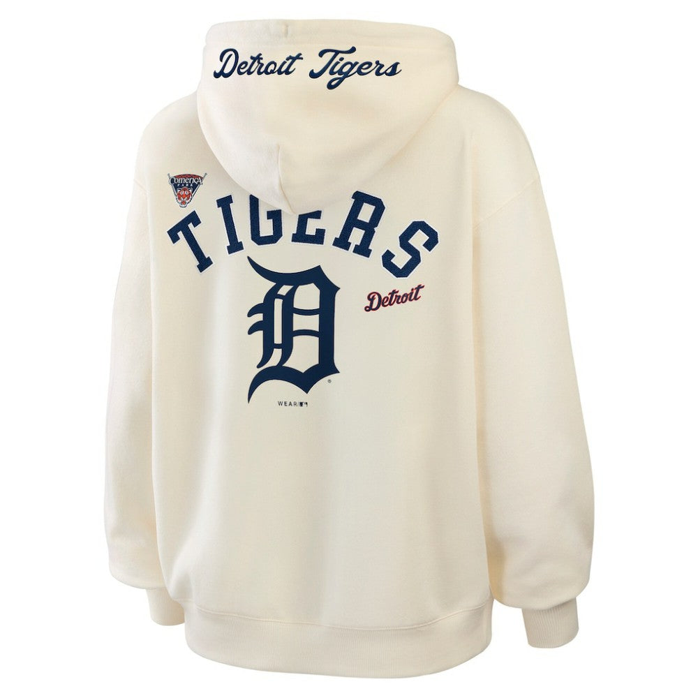 Detroit Tigers WEAR by Erin Andrews Women's Full-Zip Hoodie - Cream Hoodies