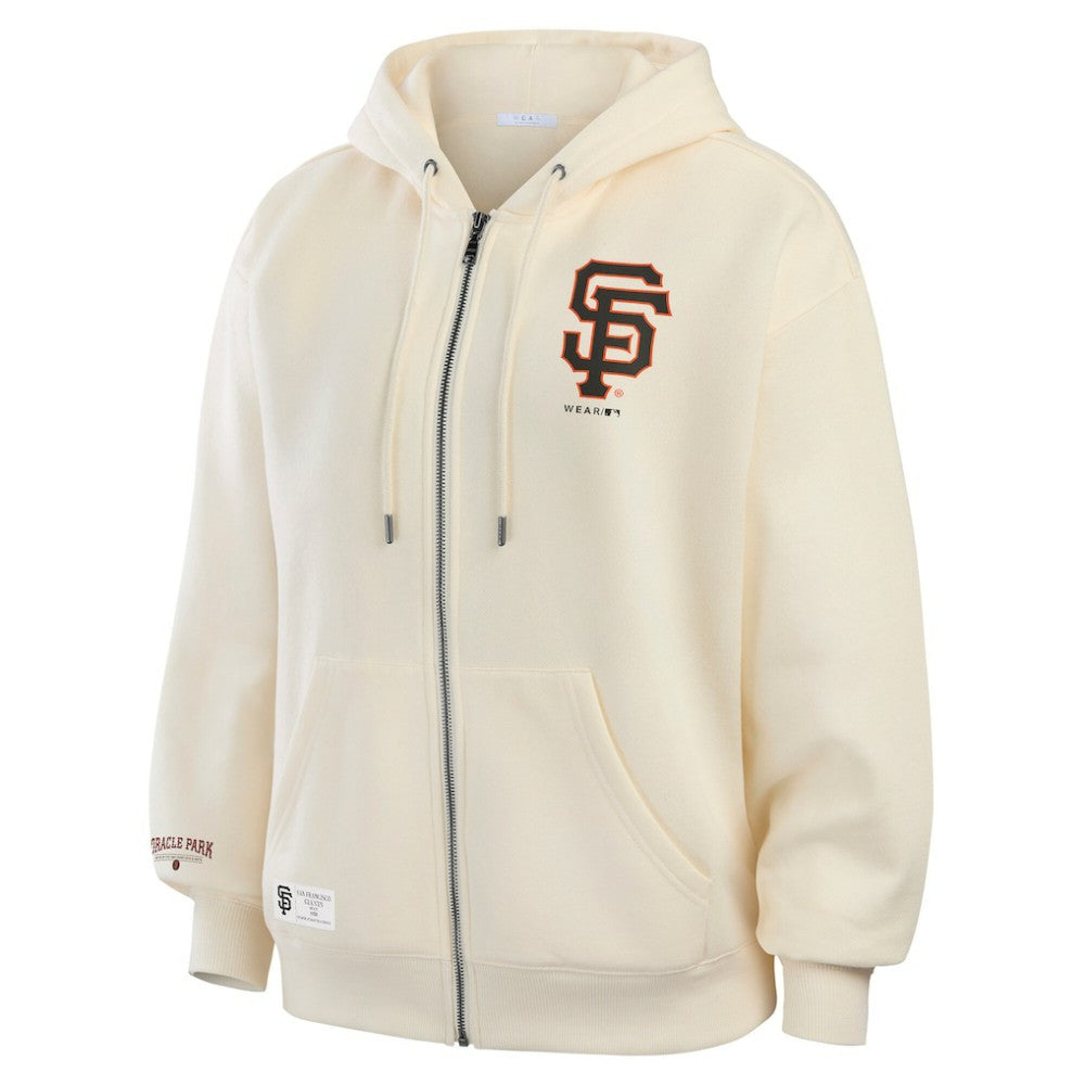 San Francisco Giants WEAR by Erin Andrews Women's Full-Zip Hoodie - Cream Hoodies