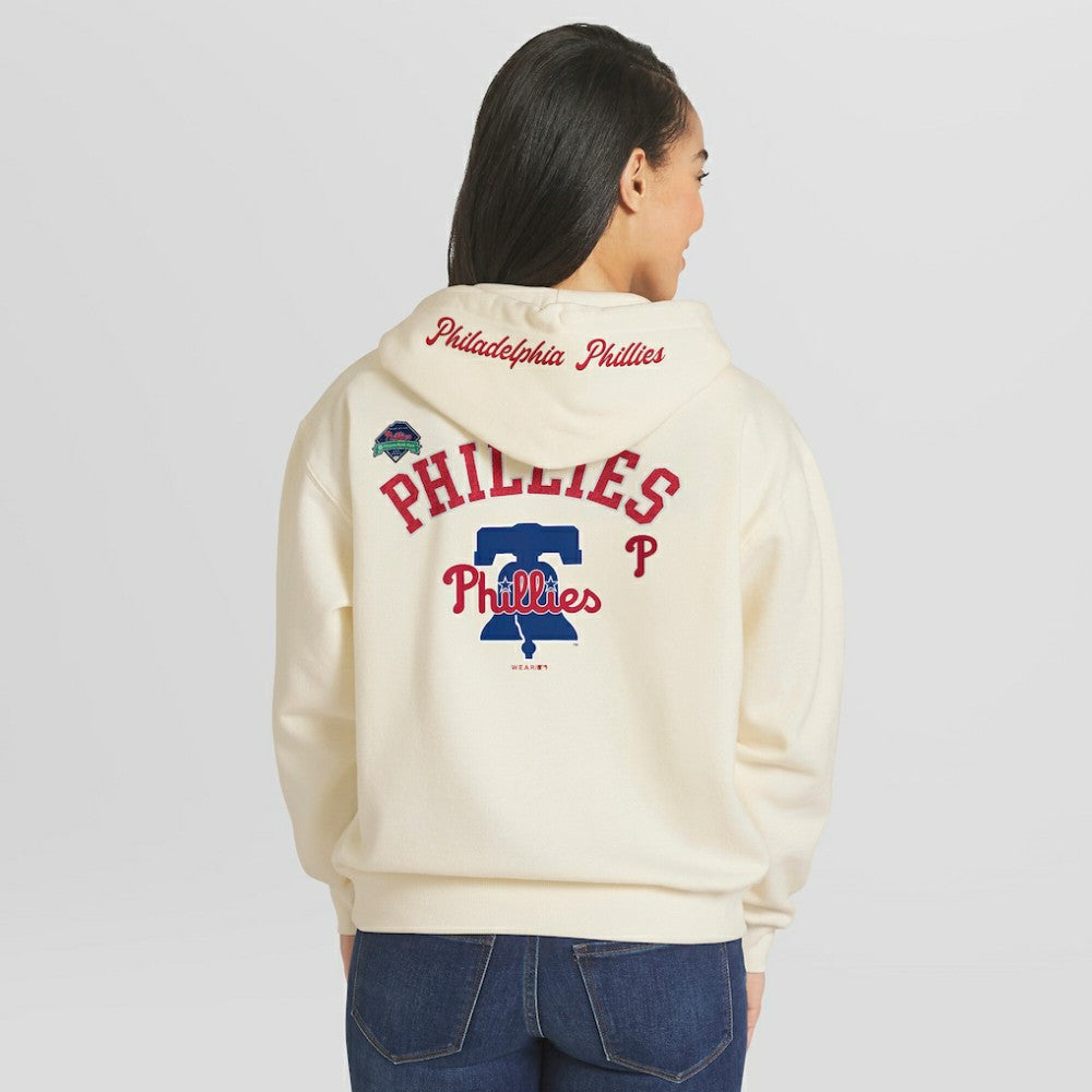 Philadelphia Phillies WEAR by Erin Andrews Women's Full-Zip Hoodie - Cream Hoodies