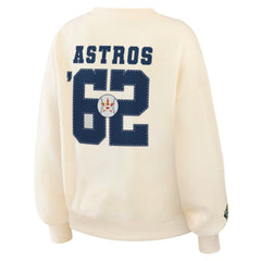 Houston Astros WEAR by Erin Andrews Women's Heavyweight Crew Neck Sweatshirt - Cream Sweatshirts