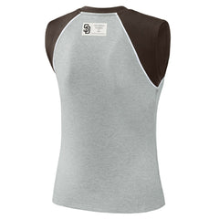 San Diego Padres WEAR by Erin Andrews Women's Cropped Raglan Tank Top - Heather Gray Tanks