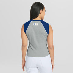Chicago Cubs WEAR by Erin Andrews Women's Cropped Raglan Tank Top - Heather Gray Tanks