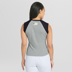 San Francisco Giants WEAR by Erin Andrews Women's Cropped Raglan Tank Top - Heather Gray Tanks