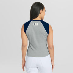 Detroit Tigers WEAR by Erin Andrews Women's Cropped Raglan Tank Top - Heather Gray Tanks