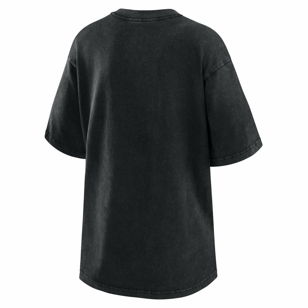 Cincinnati Reds WEAR by Erin Andrews Women's Oversized Boyfriend T-Shirt - Black T-shirts
