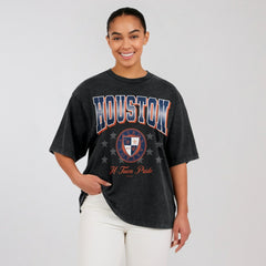 Houston Astros WEAR by Erin Andrews Women's Oversized Boyfriend T-Shirt - Black T-shirts