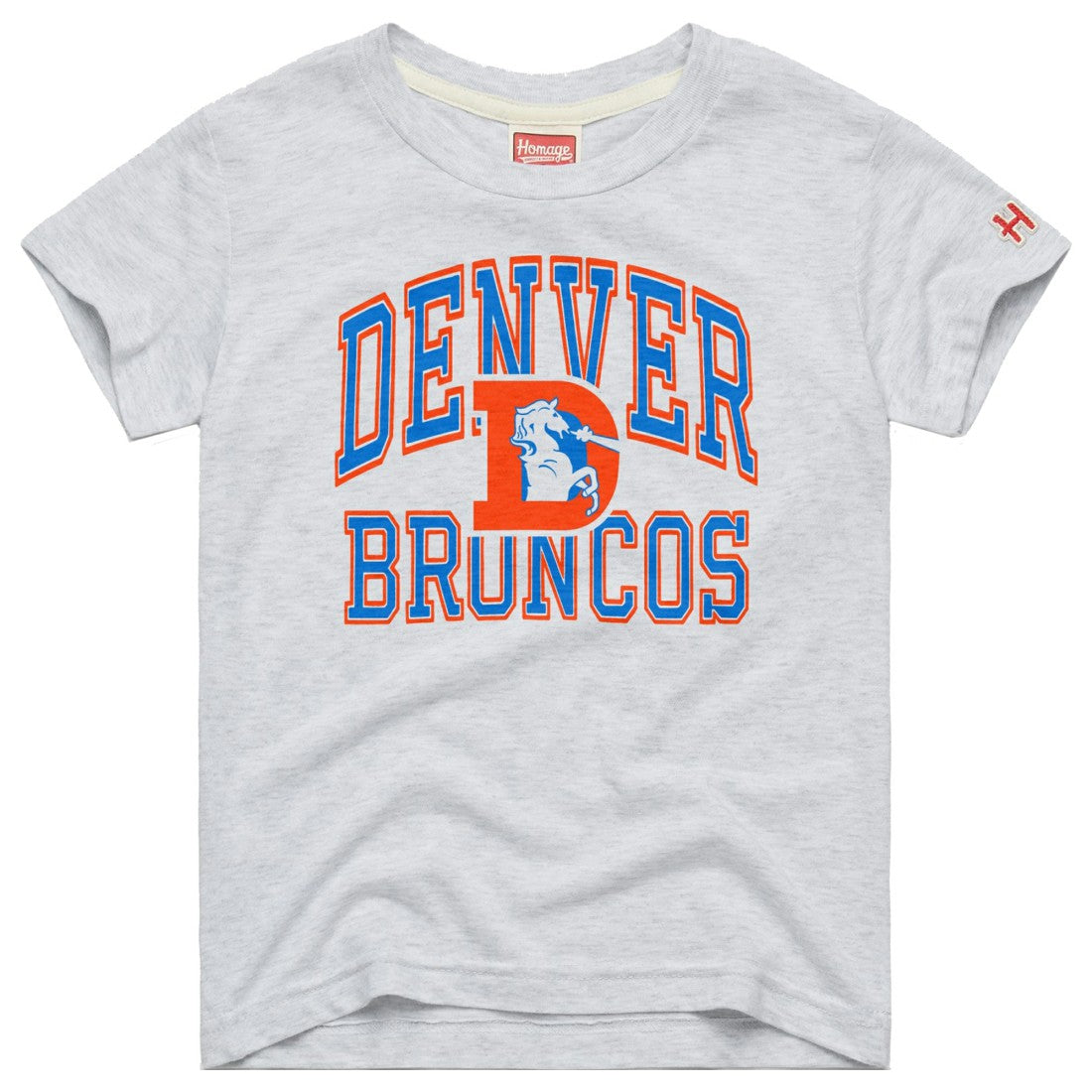 Denver Broncos Homage Youth Arch Tri-Blend T-Shirt Gray