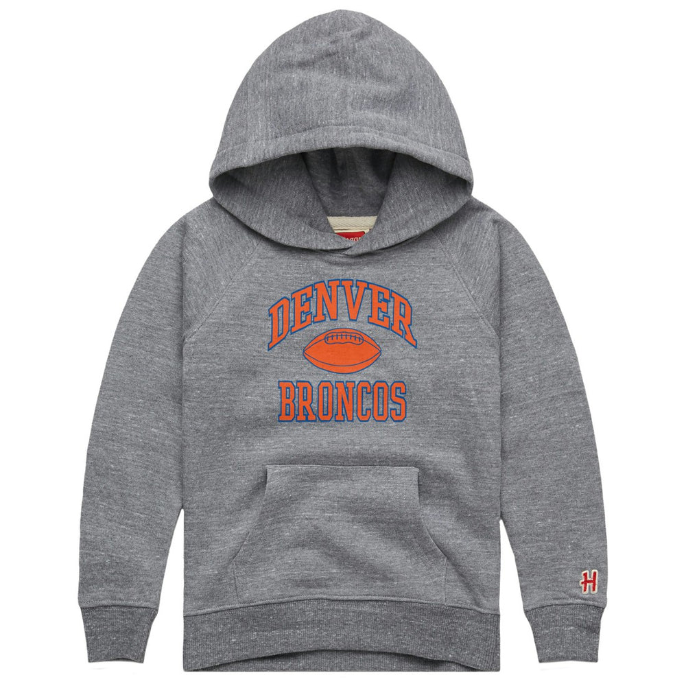 Denver Broncos Homage Youth Gridiron Tri-Blend Hoodie Gray