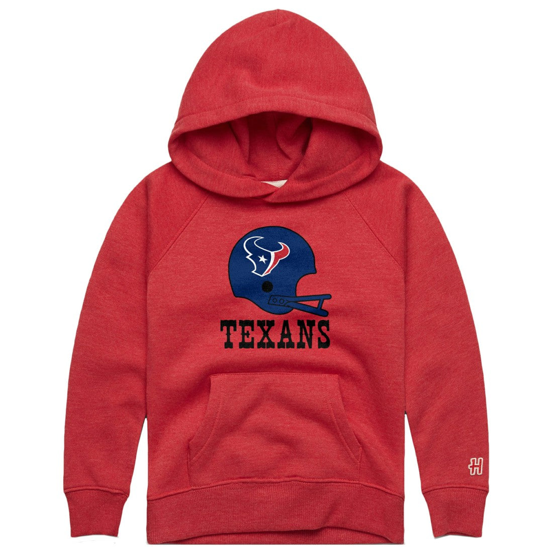 Houston Texans Homage Youth Big Helmet Tri-Blend Hoodie Red