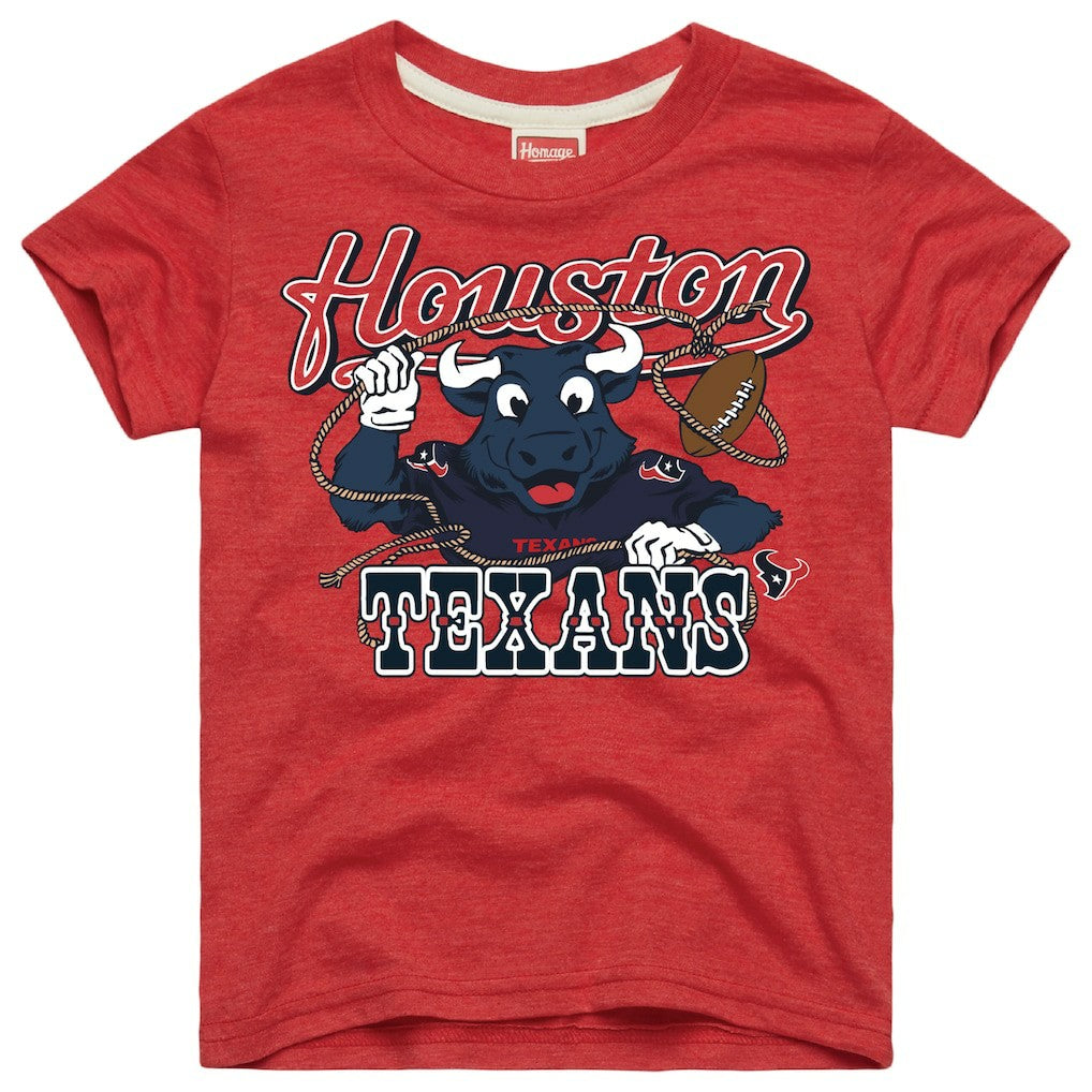 Houston Texans Homage Youth Toro Lasso Tri-Blend T-Shirt Red