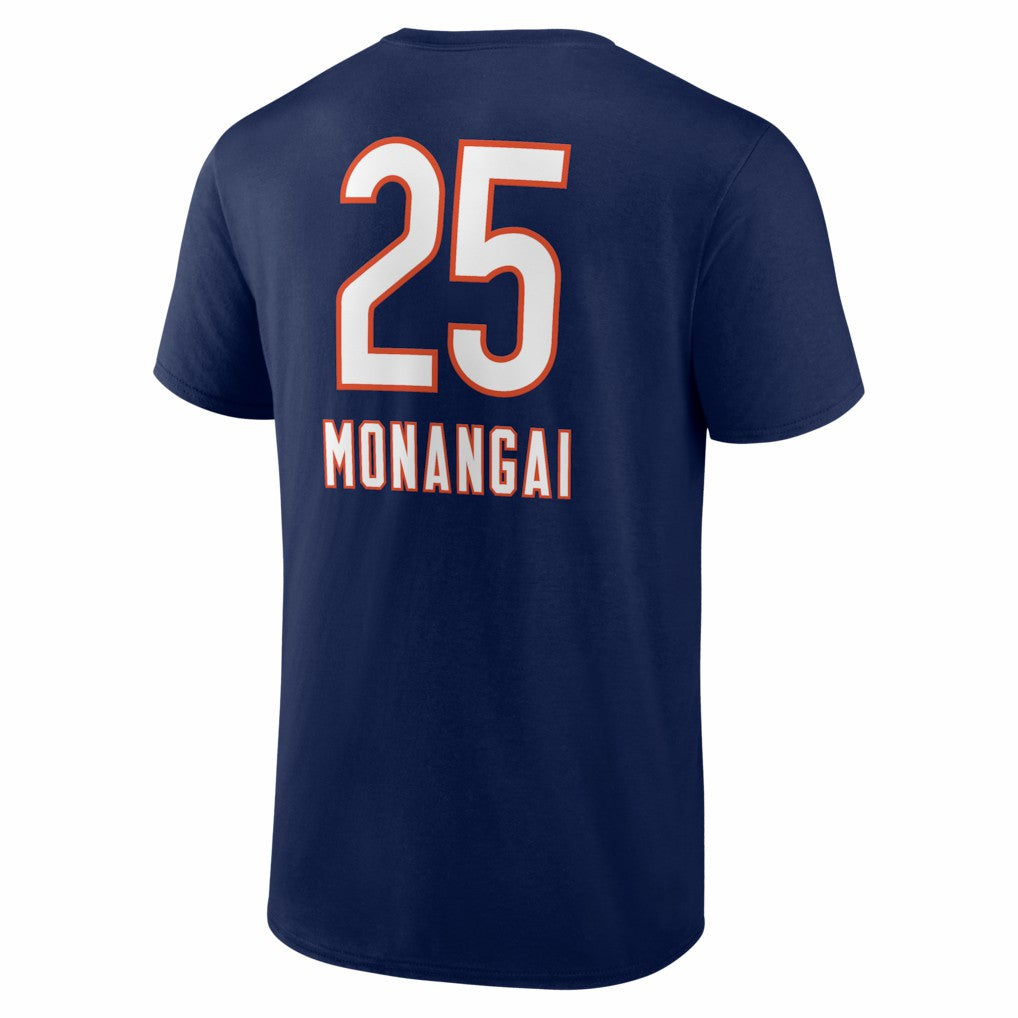 Kyle Monangai Chicago Bears Team Wordmark T-Shirt Navy