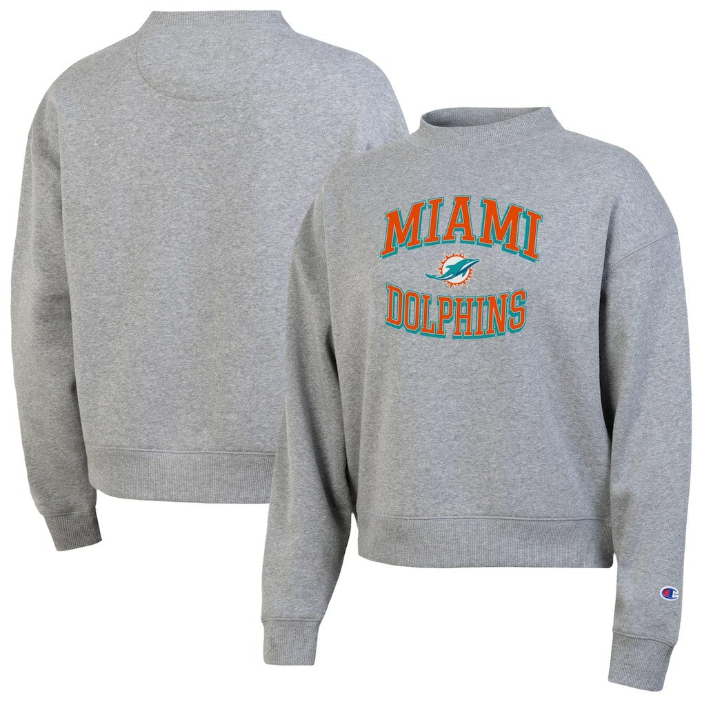 Miami Dolphins Champion Women's Triumph Tri-Blend Sweatshirt Gray