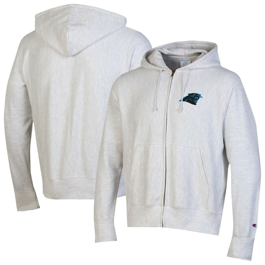 Carolina Panthers Champion Reverse Weave Full-Zip Hoodie Gray