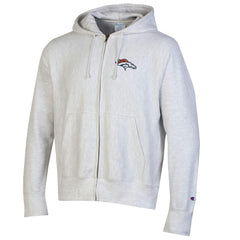 Denver Broncos Champion Reverse Weave Full-Zip Hoodie Gray