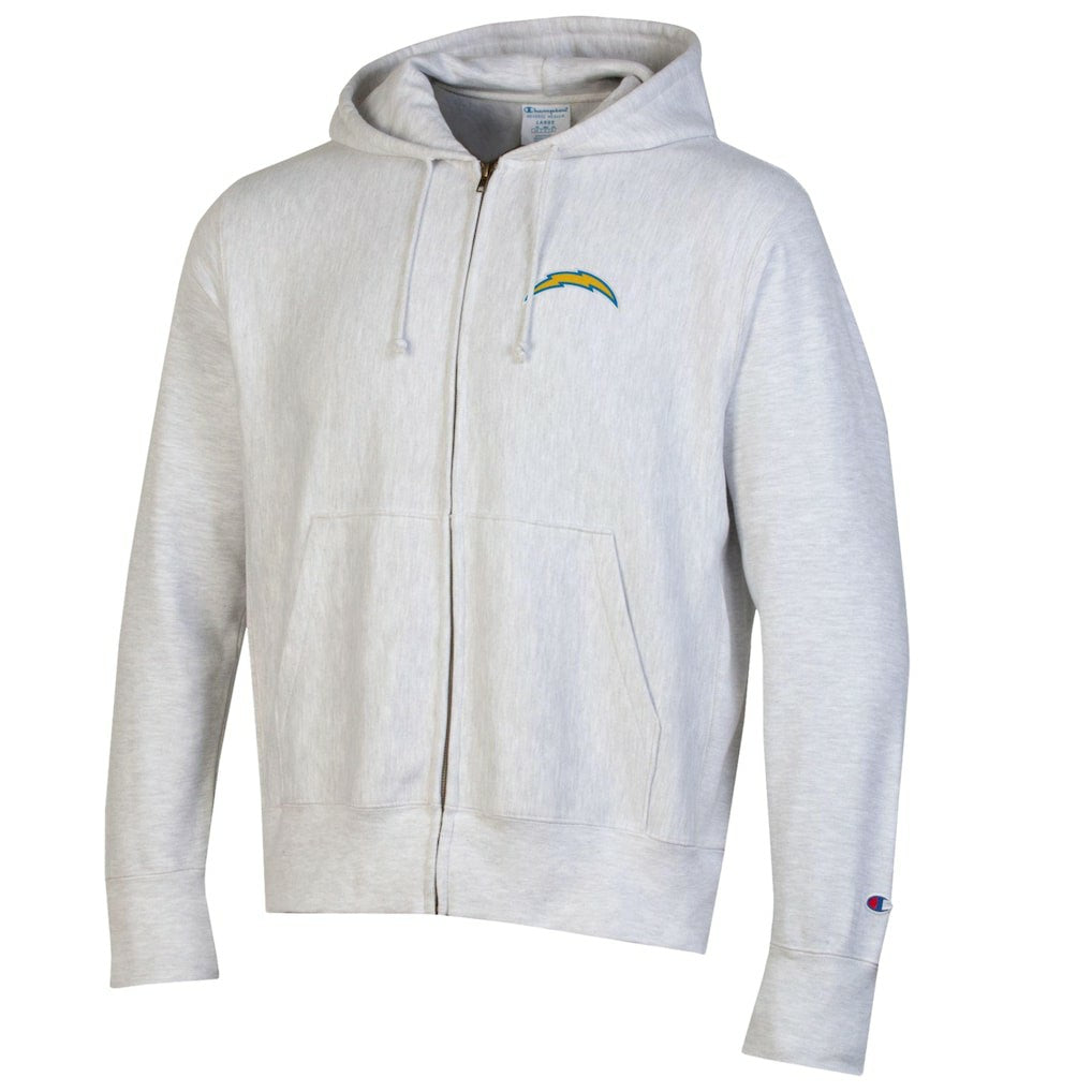 Los Angeles Chargers Champion Reverse Weave Full-Zip Hoodie Gray