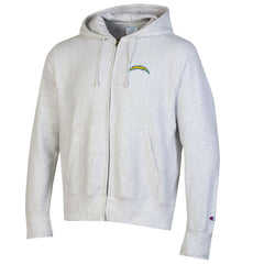 Los Angeles Chargers Champion Reverse Weave Full-Zip Hoodie Gray