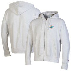 Miami Dolphins Champion Reverse Weave Full-Zip Hoodie Gray