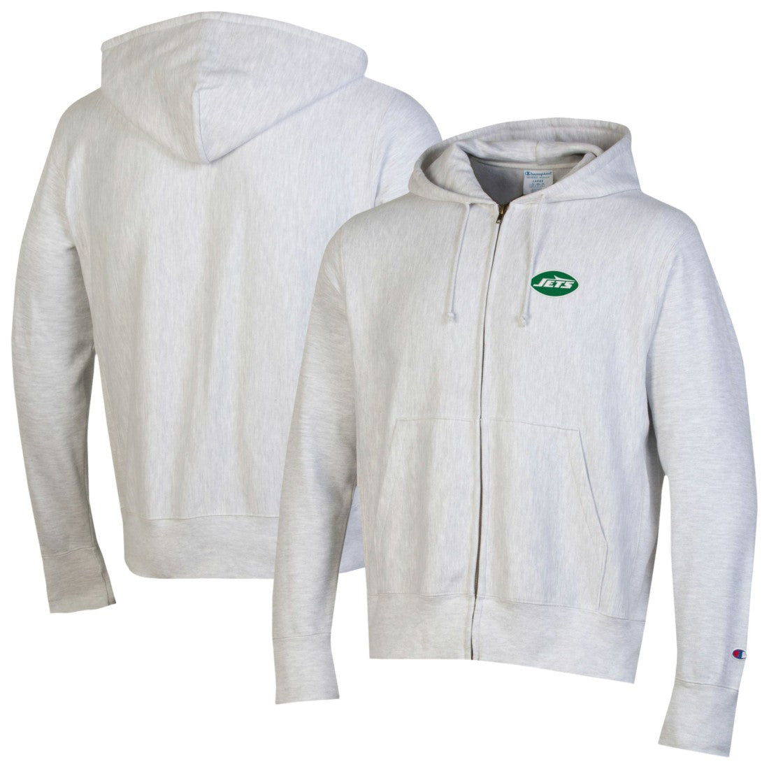 New York Jets Champion Reverse Weave Full-Zip Hoodie Gray
