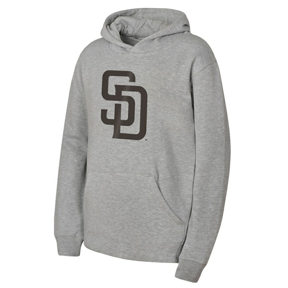 San Diego Padres Outerstuff Youth Primary Logo Fleece Hoodie - Gray Hoodies