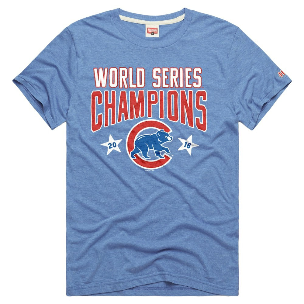 Chicago Cubs Homage Tri-Blend Hyperlocal T-Shirt - Light Blue T-shirts