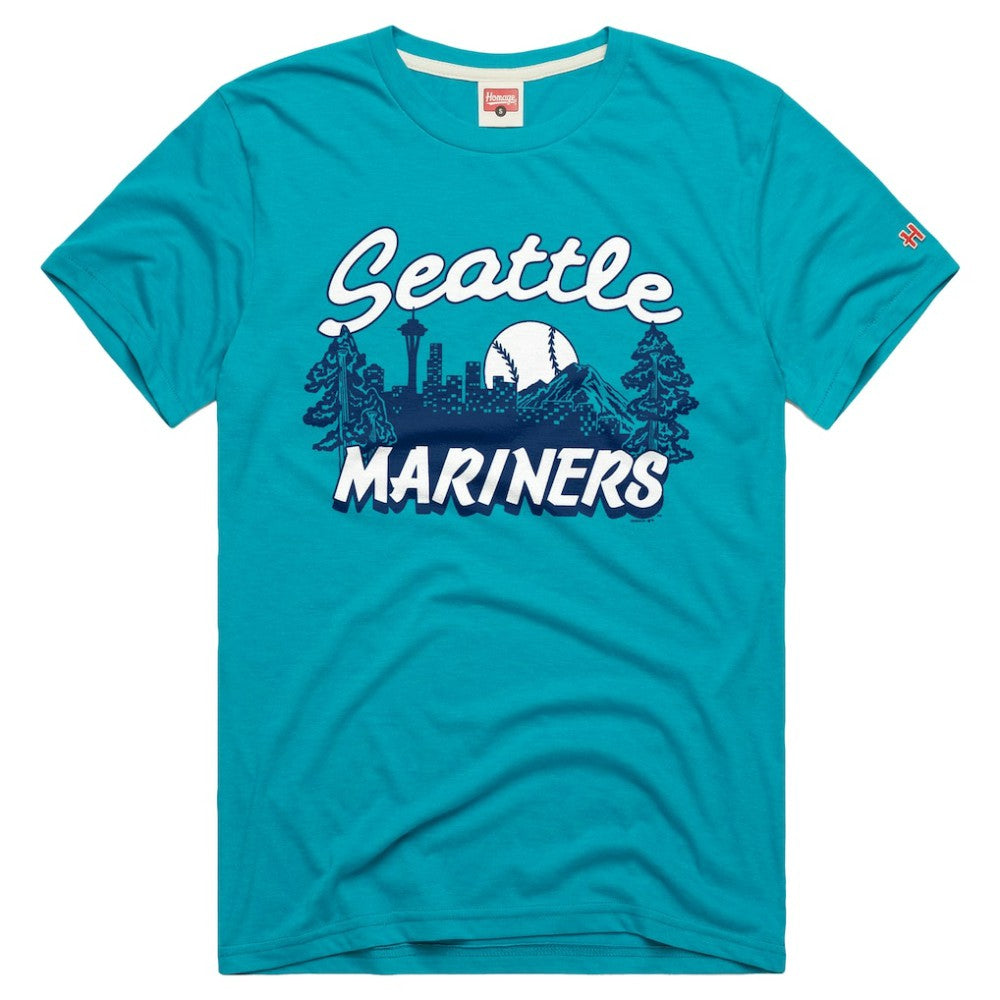 Seattle Mariners Homage Tri-Blend Hyperlocal T-Shirt - Teal T-shirts