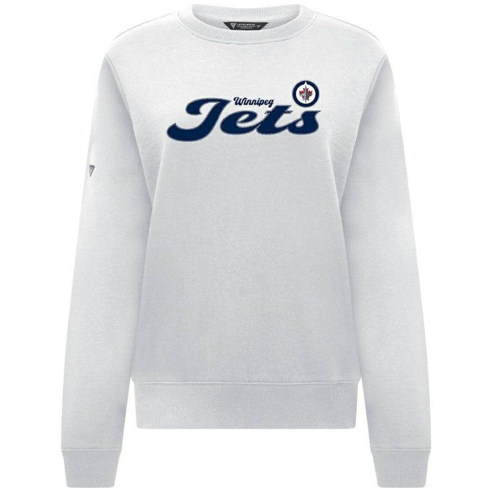 NHL Winnipeg Jets Levelwear Women's Yvette Big Script Tri-Blend Sweatshirt - White