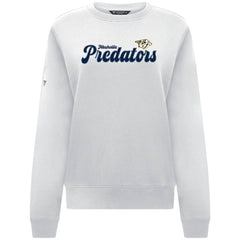 NHL Nashville Predators Levelwear Women's Yvette Big Script Tri-Blend Sweatshirt - White
