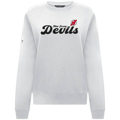 NHL New Jersey Devils Levelwear Women's Yvette Big Script Tri-Blend Sweatshirt - White